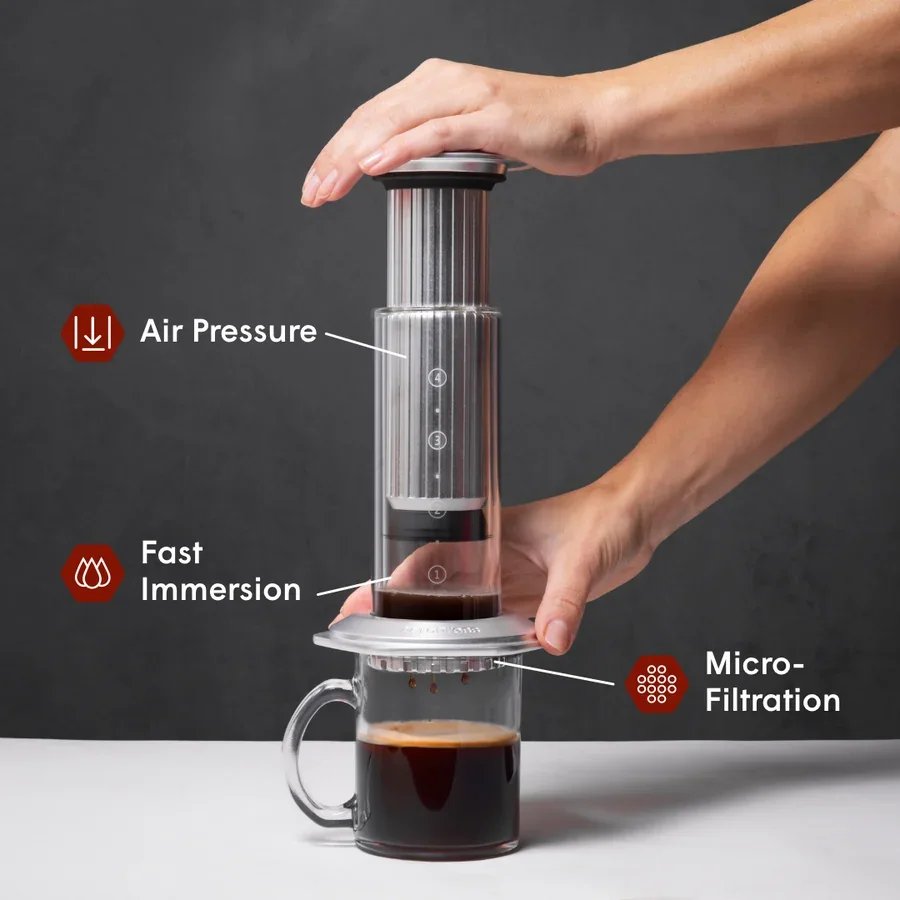 AeroPress coffee maker, associated with inventor Alan Adler