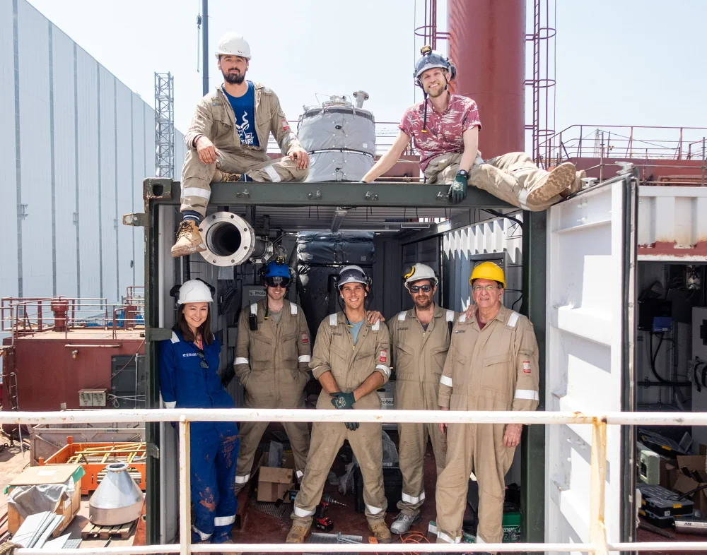 Retrofittable cargo-ship carbon-capture system, associated with inventor Alisha Fredriksson