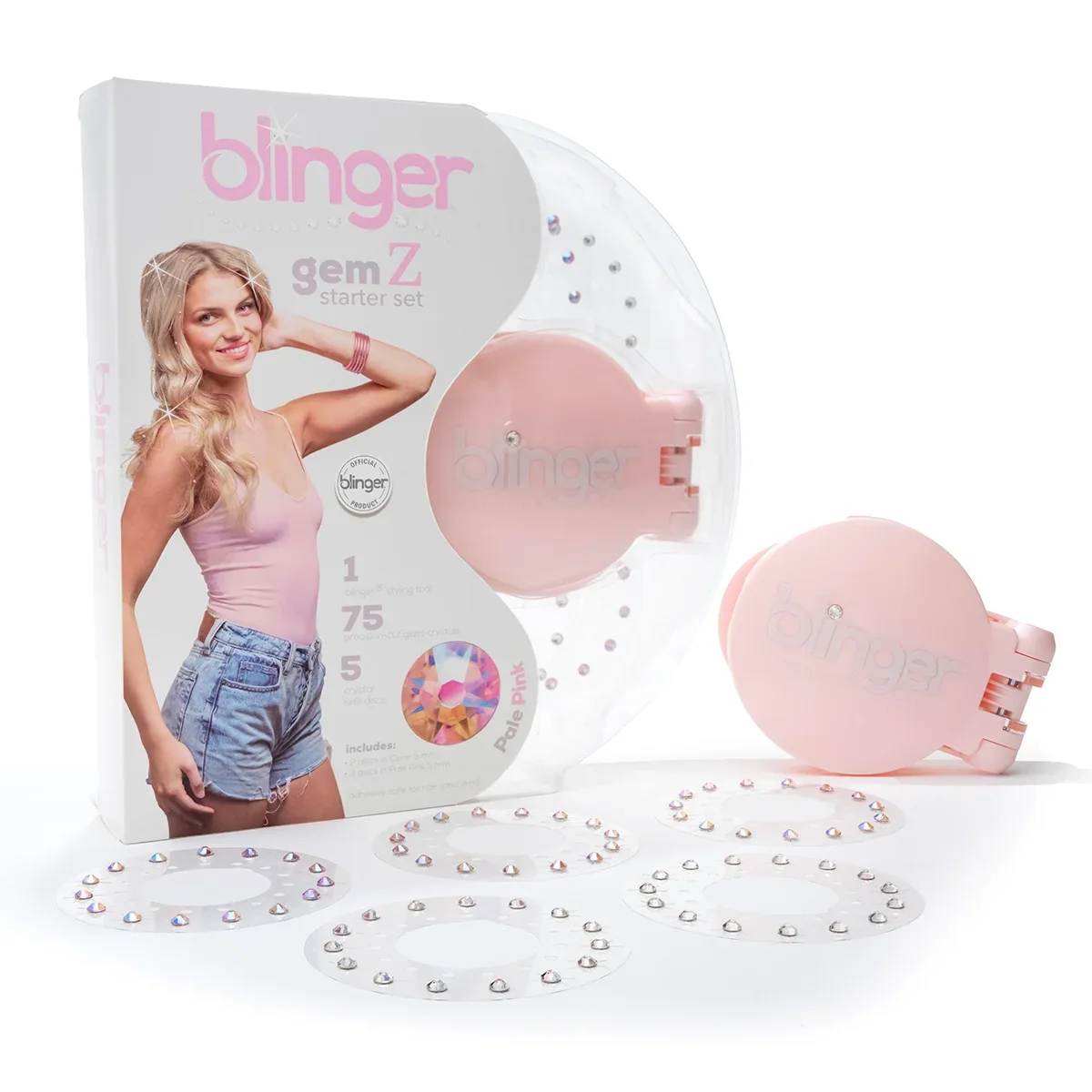 blinger hair-gem styling tool, associated with inventor Angie Cella