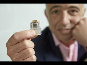DNA-analysis semiconductor microchip, associated with inventor Christofer Toumazou