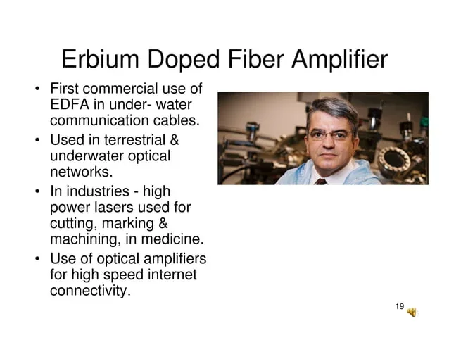Erbium-doped fiber amplifier, associated with inventor David N. Payne