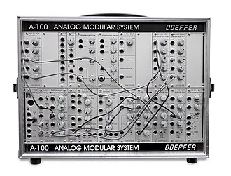 Doepfer A-100 Eurorack modular synthesizer system, associated with inventor Dieter Doepfer