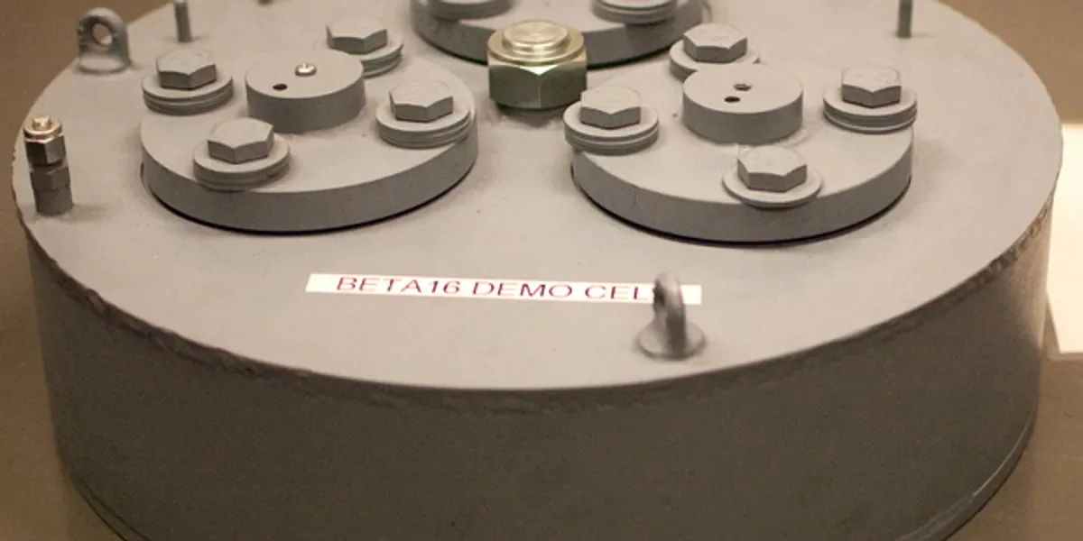 Liquid-metal grid-storage battery, associated with inventor Donald R. Sadoway