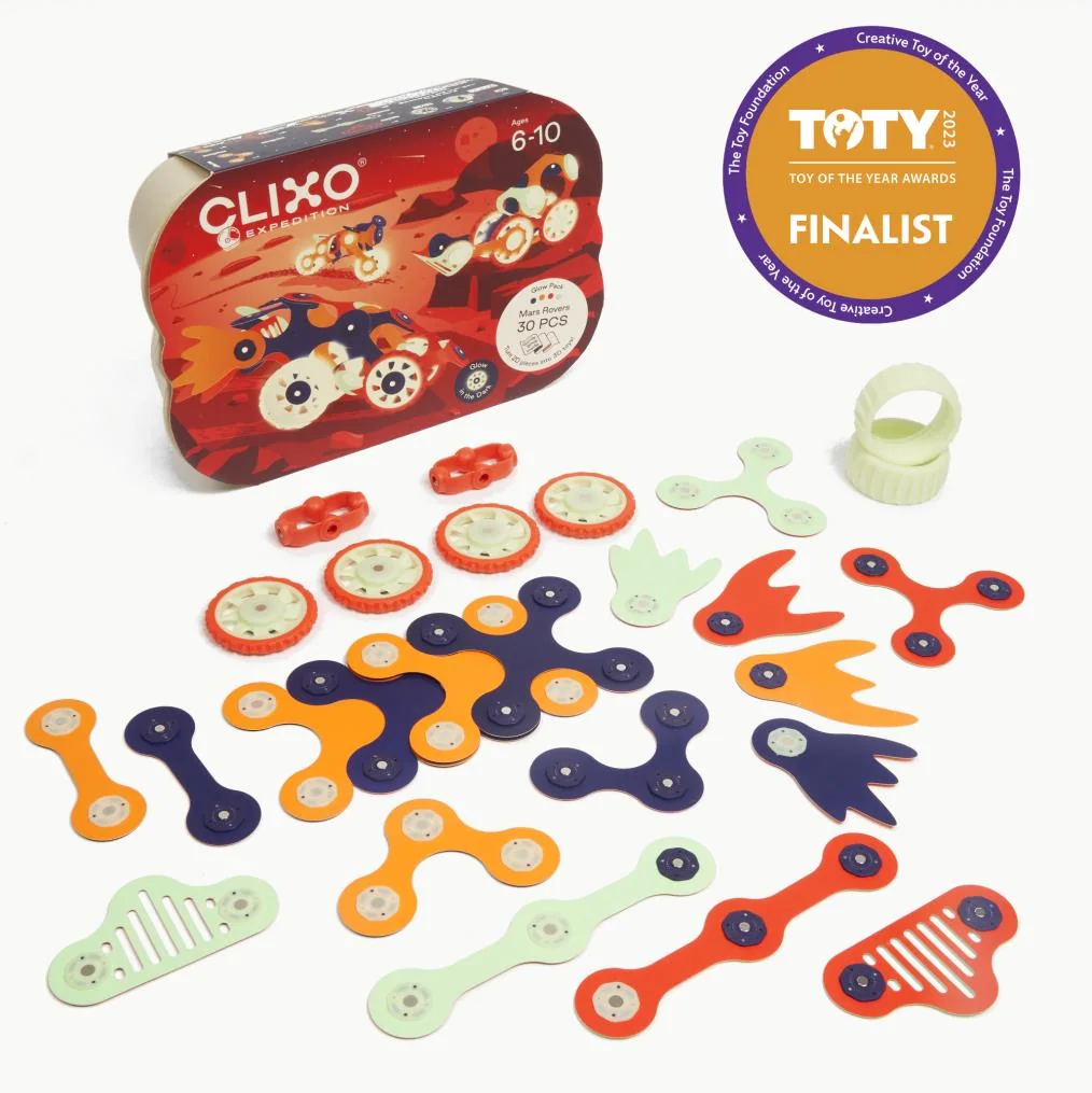 Clixo Mars Rovers Pack magnetic construction toy, associated with inventor Evan Cincotta