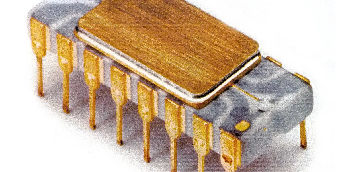 Intel 4004 microprocessor, associated with inventor Federico Faggin
