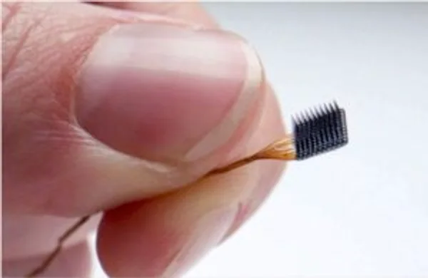 Implantable Utah Array brain-computer-interface hardware, associated with inventor Florian Solzbacher