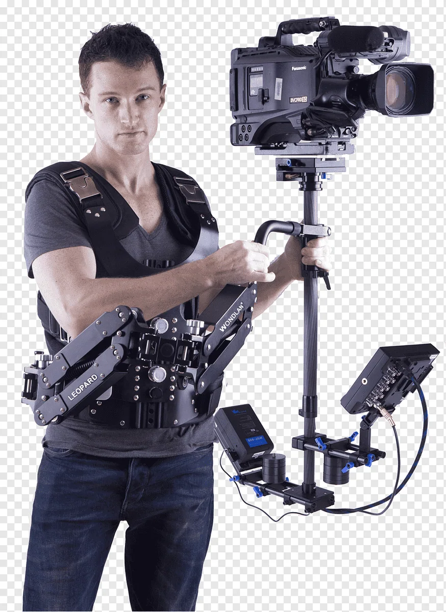 Steadicam camera stabilizer, associated with inventor Garrett Brown