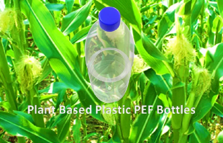 Plant-based PEF plastic bottles, associated with inventor Gert-Jan Gruter