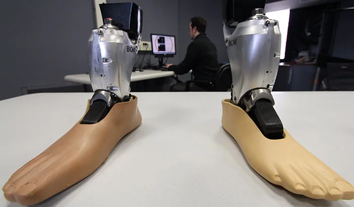 BiOM T2 powered ankle-foot prosthesis, associated with inventor Hugh Herr