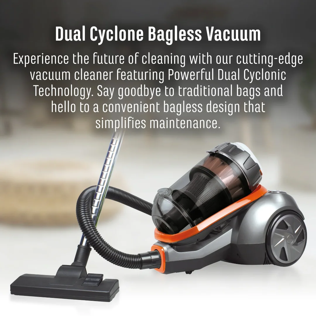 Dual Cyclone bagless vacuum cleaner, associated with inventor James Dyson
