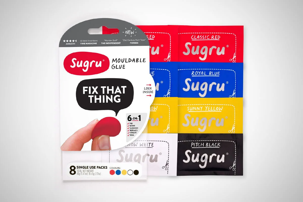 Sugru mouldable glue, associated with inventor Jane ní Dhulchaointigh