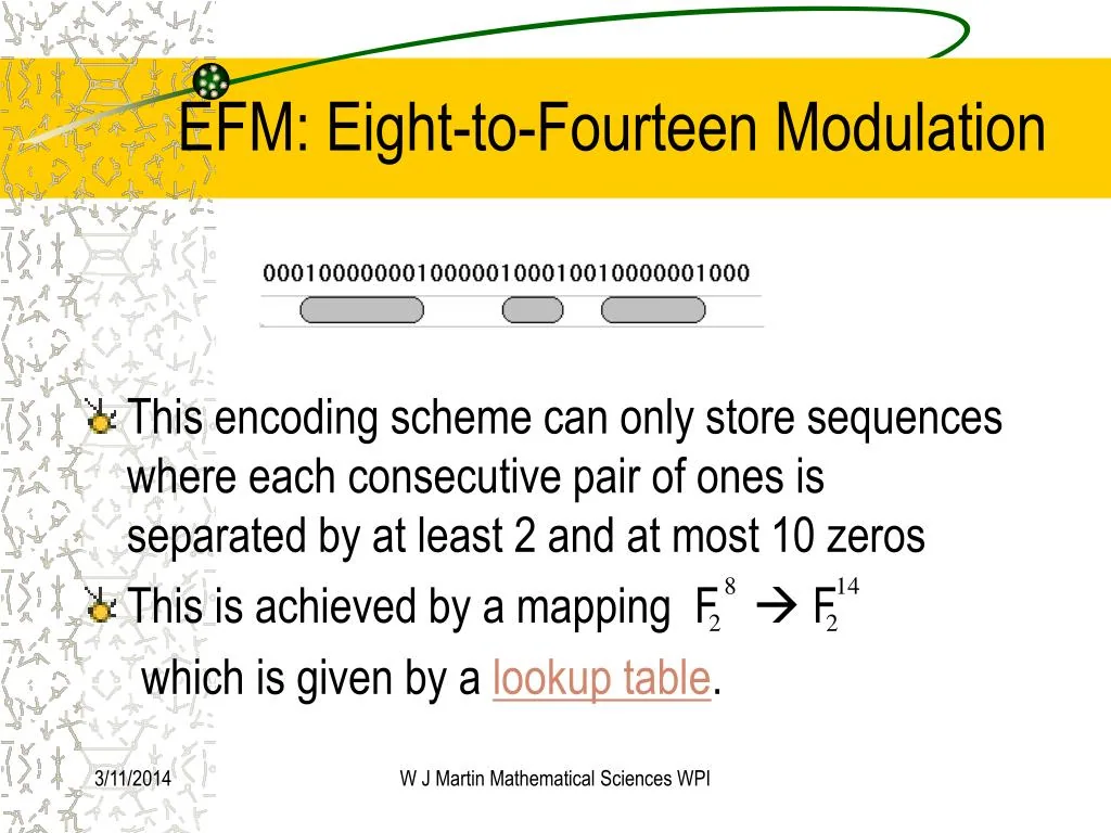 Eight-to-fourteen modulation (EFM) for optical discs, associated with inventor Kees A. Schouhamer Immink