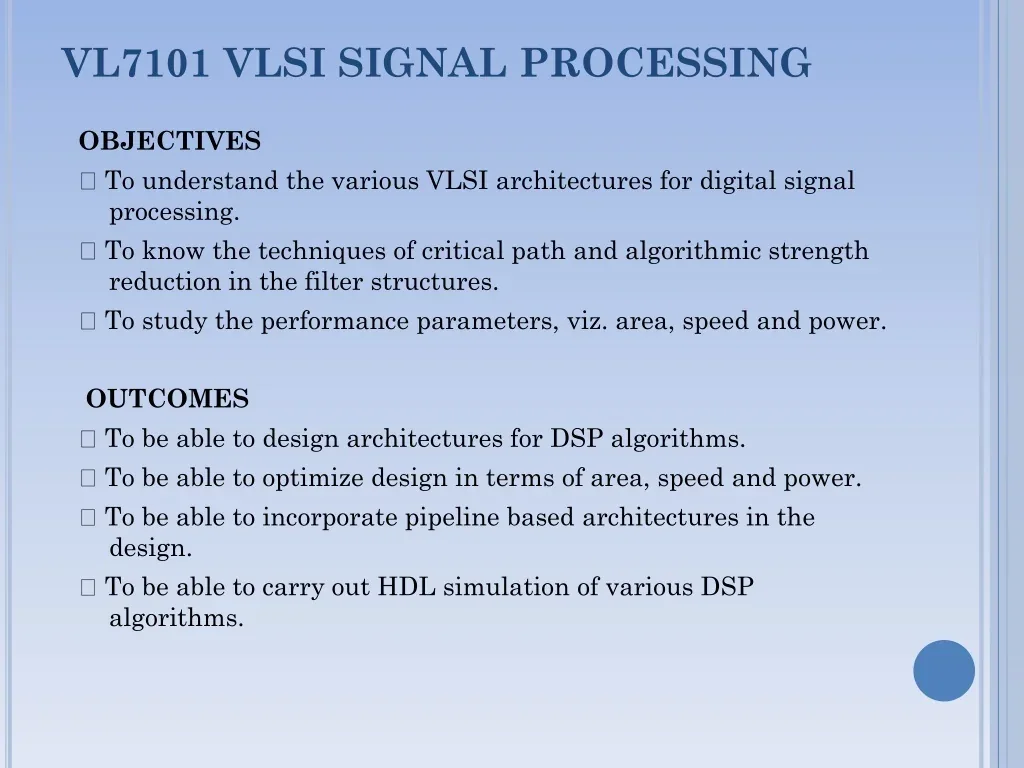 VLSI architectures for digital signal-processing and communications hardware, associated with inventor Keshab K. Parhi
