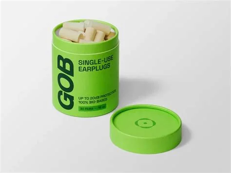 GOB biodegradable earplugs, associated with inventor Lauryn Menard