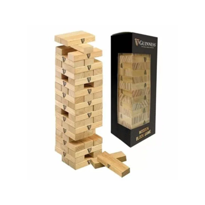 Jenga wooden block game, associated with inventor Leslie Scott