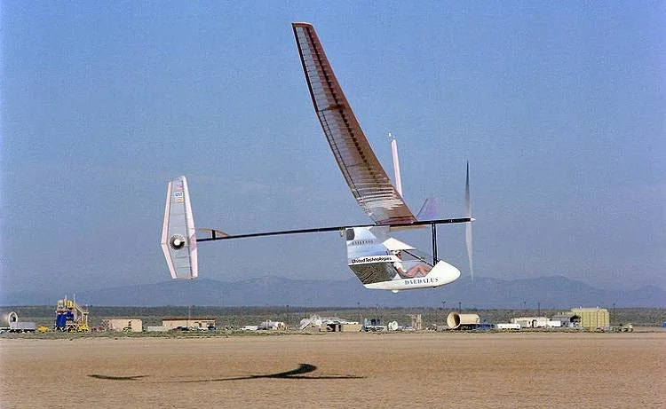 Daedalus human-powered aircraft, associated with inventor Mark Drela
