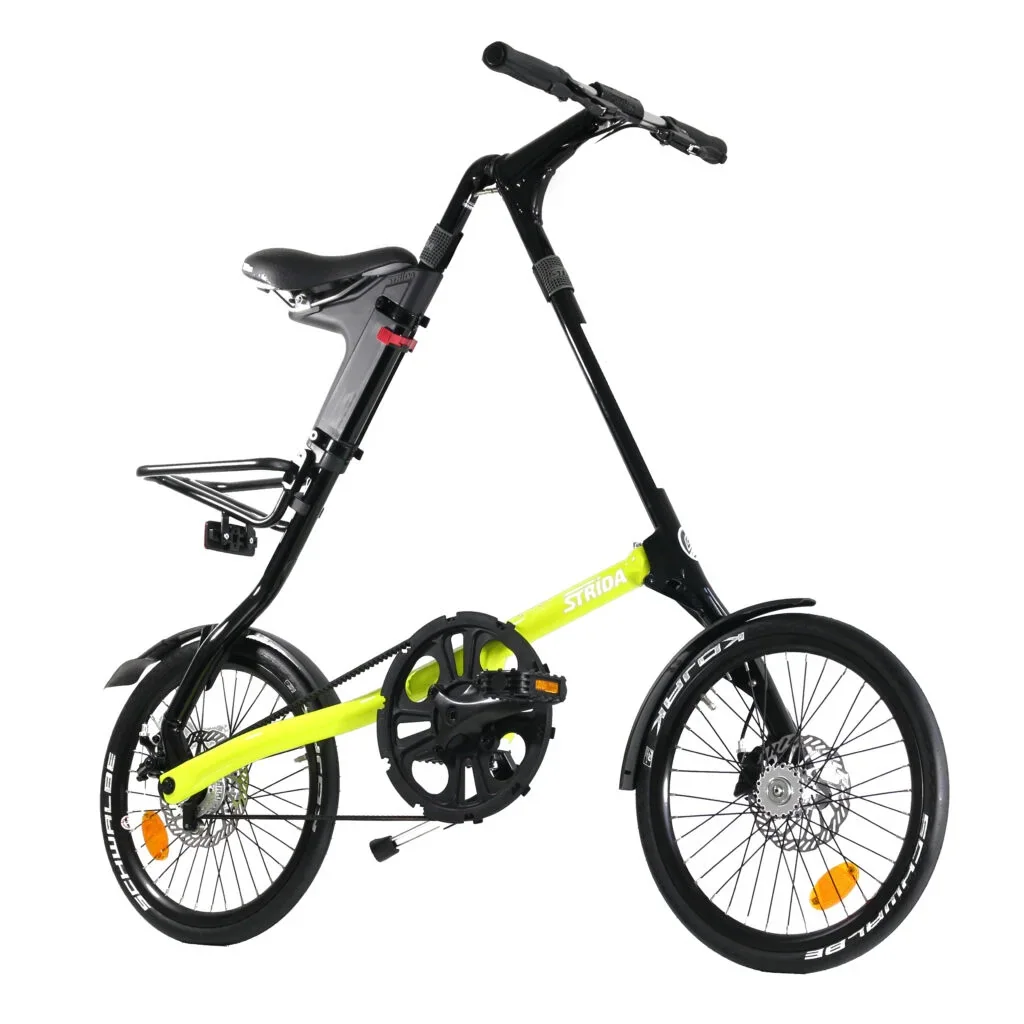 Strida folding bicycle, associated with inventor Mark Sanders