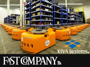 Kiva mobile robotic material-handling system, associated with inventor Mick Mountz
