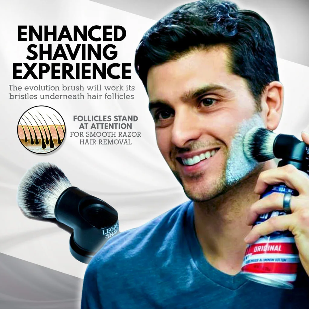 Legacy Shave Evolution Brush, associated with inventor Mike Gutow