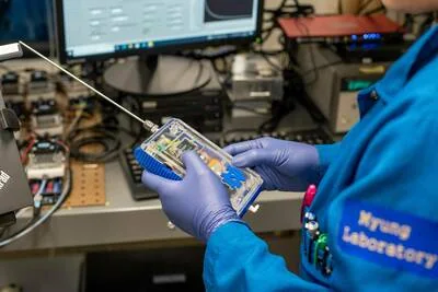 Electronic-nose disease-detection sensor, associated with inventor Nosang Vincent Myung