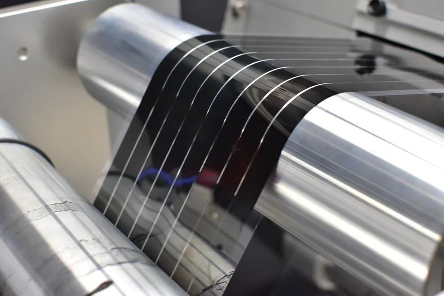 Flexible peel-and-stick perovskite solar film, associated with inventor Richard Swartwout