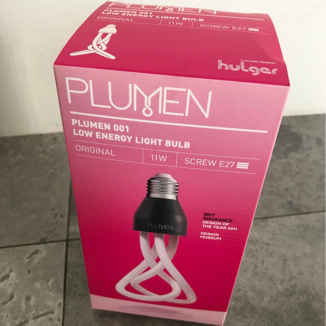 Plumen 001 low-energy light bulb, associated with inventor Samuel Wilkinson