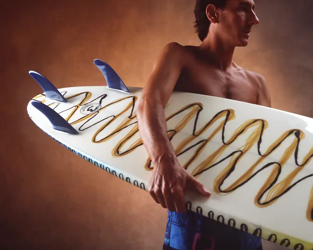 three-fin Thruster surfboard, associated with inventor Simon Anderson