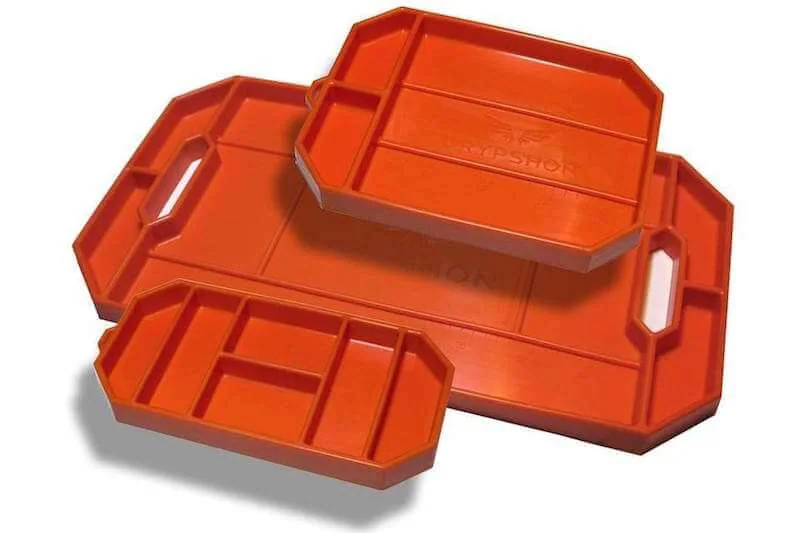 Grypmat non-slip flexible tool tray, associated with inventor Tom Burden