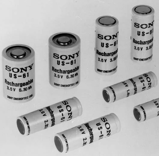 Sony's first commercial lithium-ion battery, associated with inventor Yoshio Nishi