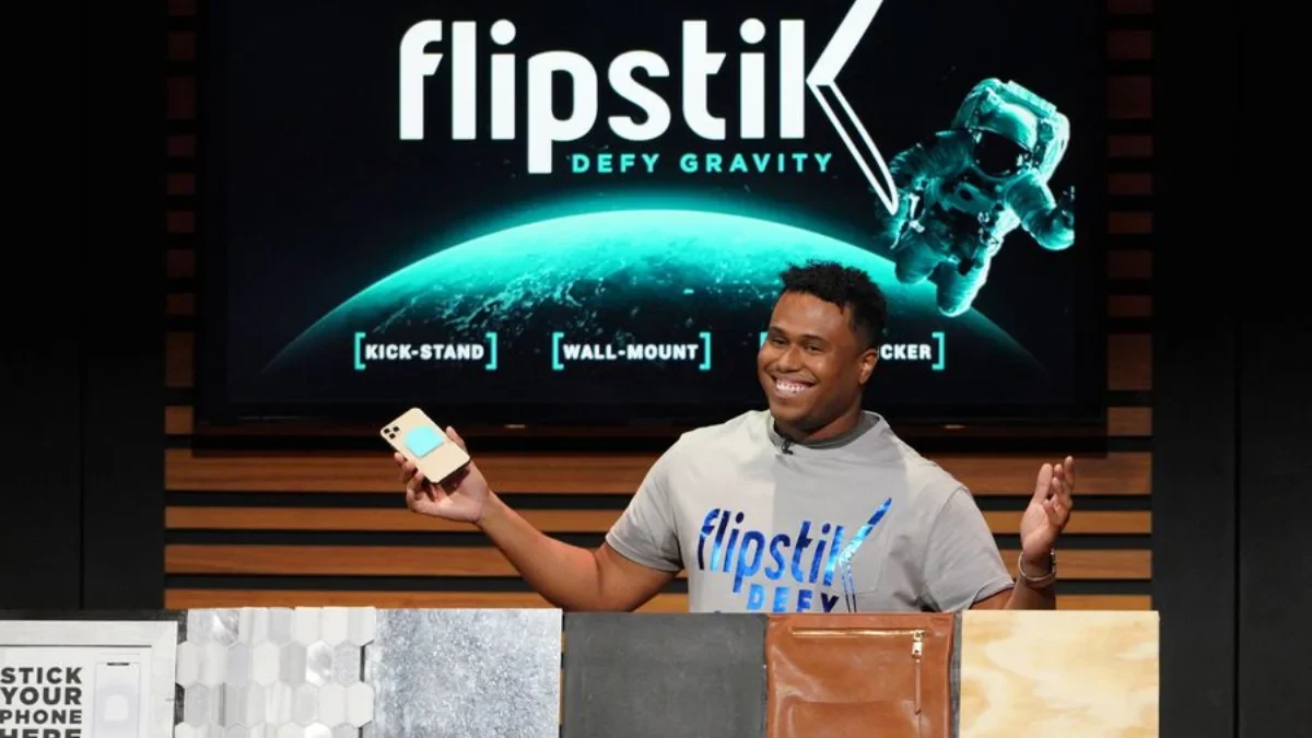 Akeem Shannon presenting Flipstik on Shark Tank